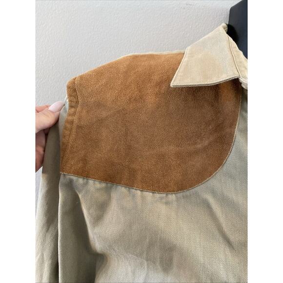VTG Norman Shirtmakers Shooting Shirt Mens XL Tan Hunting Skeet Long Sleeve USA - Picture 2 of 11